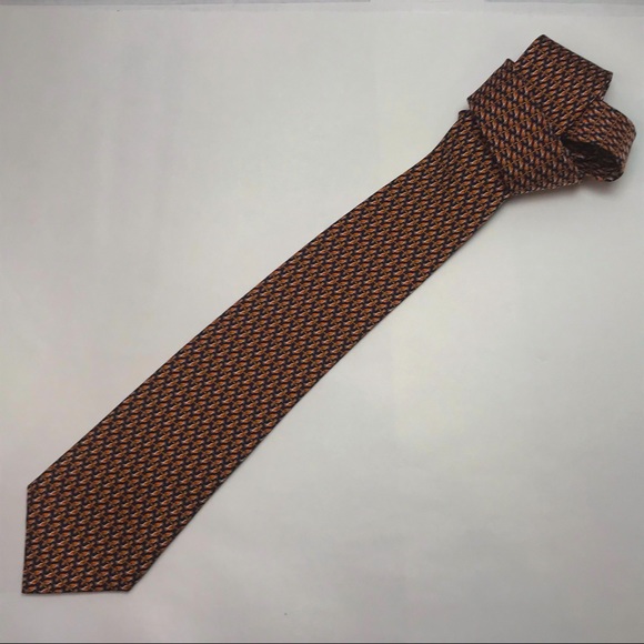 HERMÈS 100% silk luxury designer tie. NWOT - Picture 2 of 7